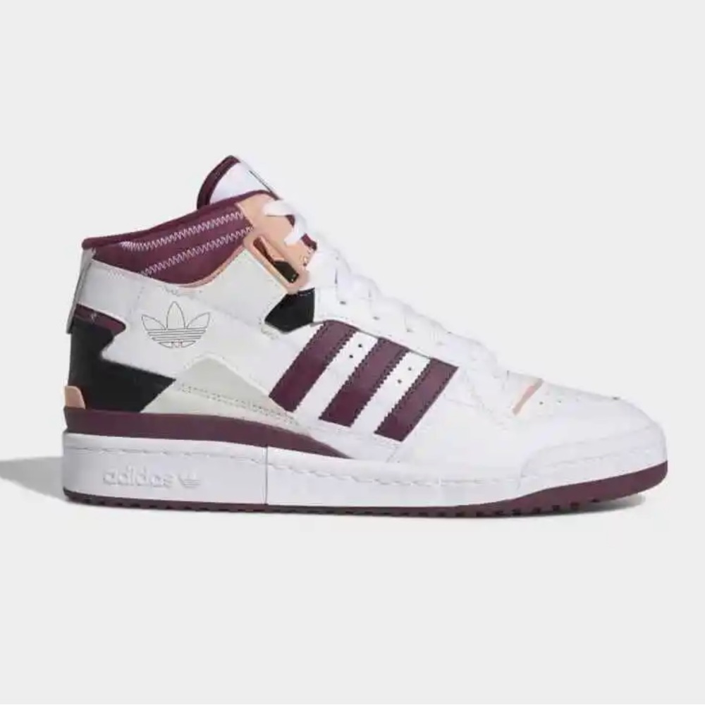 adidas Forum Exhibit Mid Cloud White / Victory Crimson / Ambient Blush - Picture 2 of 16